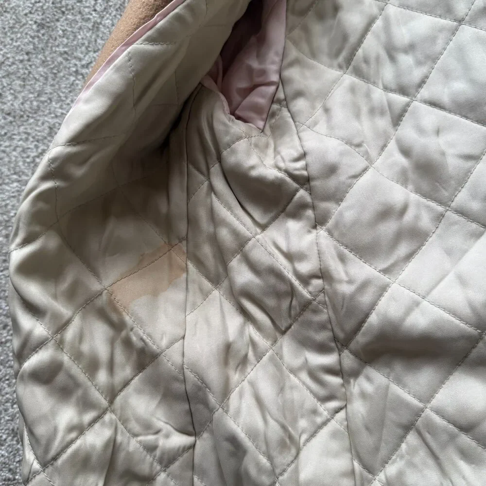 J. CREW MERCANTILE WOMENS SIZE XS TAN CITY COAT ZIP WOOL BLEND NEUTRAL JACKET